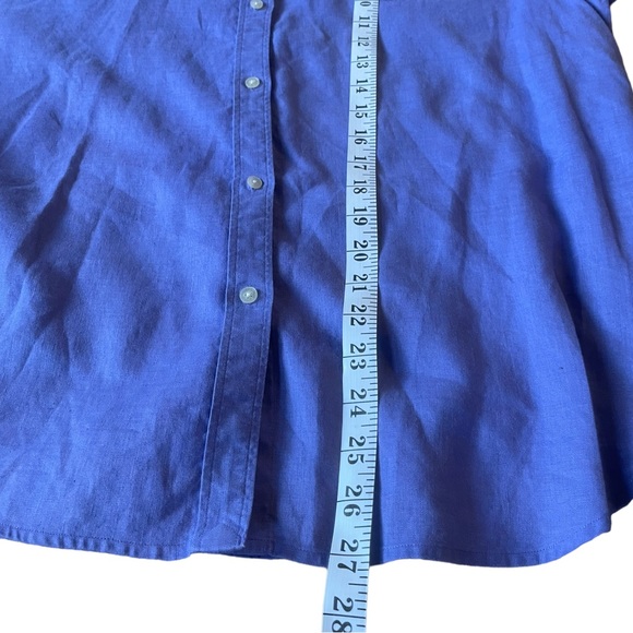 Lauren Ralph Lauren Linen Top Button Front Monogram Shirt Women’s Size XL A7 - Picture 8 of 8